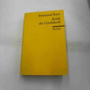 Immanuel Kant: Kritik der Urteilskraft - fra rygerhjem (tysk)